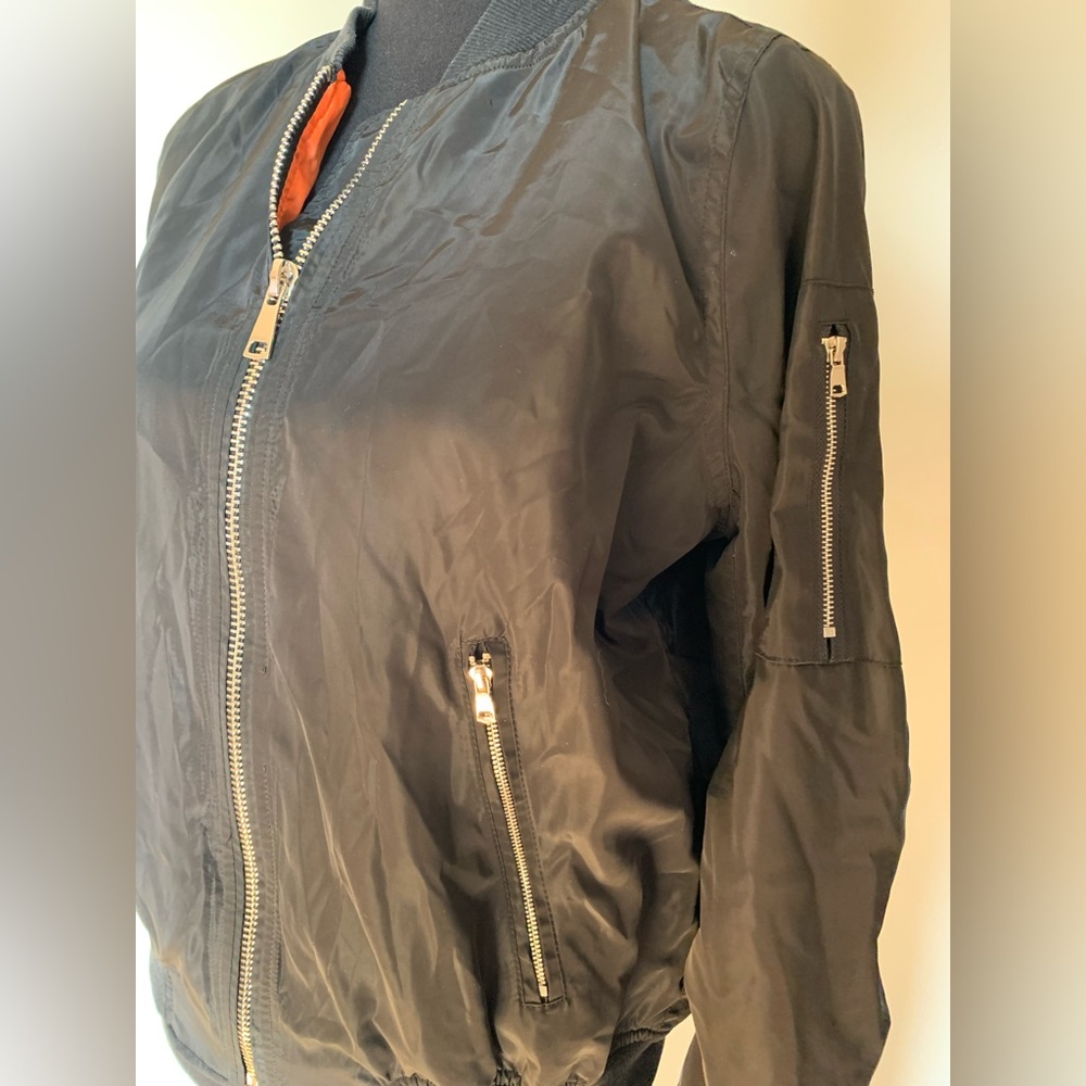 Black bomber jacket women’s size M - Picture 2 of 6